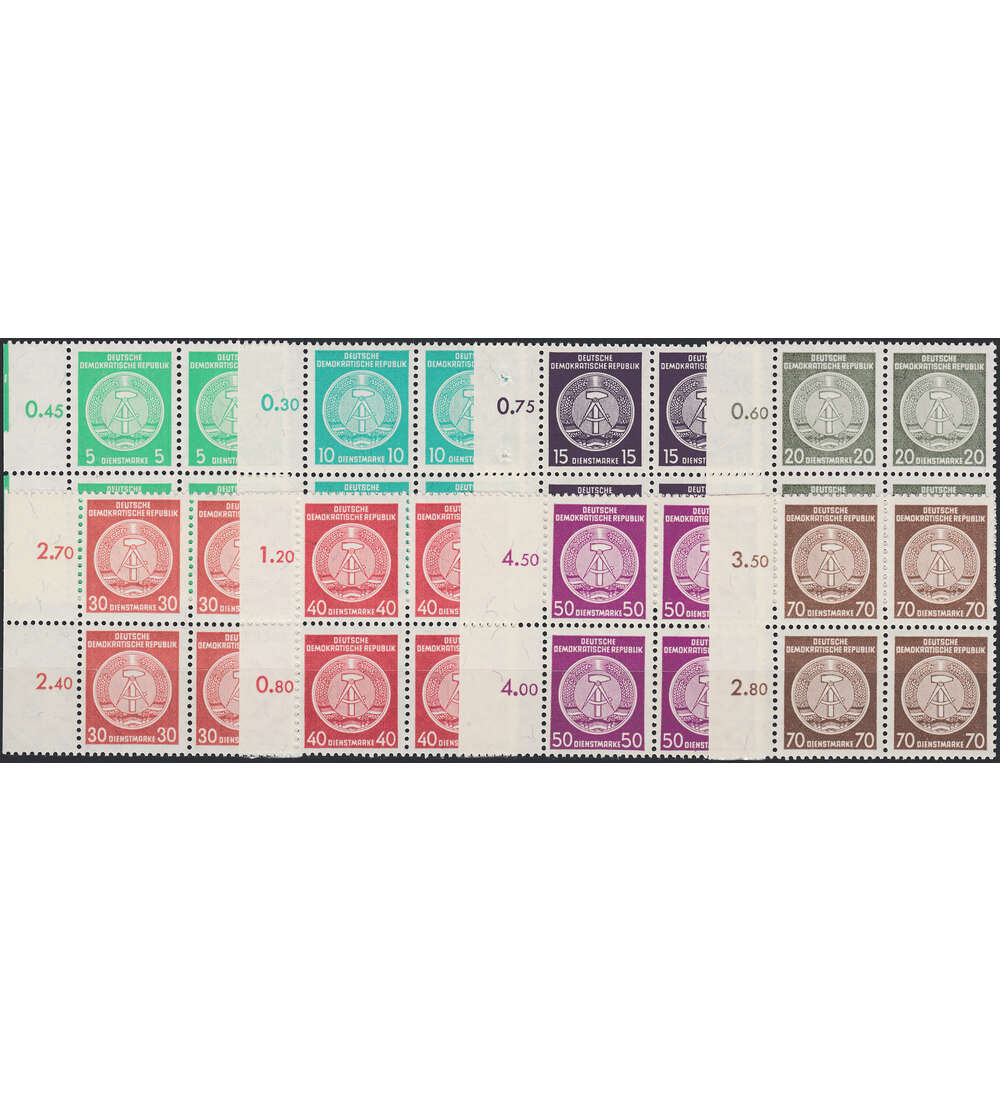 DDR Nr. D 34-41 A postfrisch ** Viererblocksatz vom Seitenrand