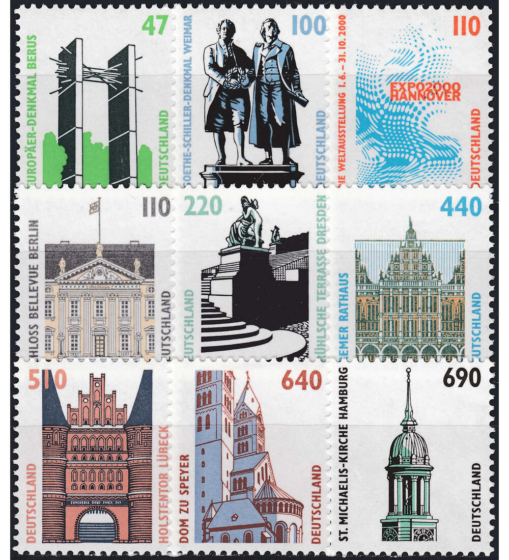 BRD Bund Sehenswrdigkeiten aus 10er-Bogen postfrisch kompletter Satz
