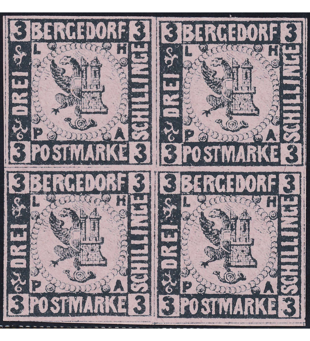 Bergedorf Nr. 4 postfrisch ** im 4er-Block