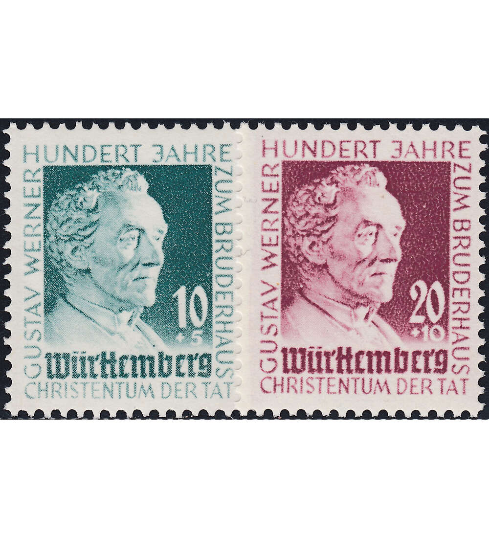 Frz. Zone Zusammenstellung mit W�rttemberg Nr. 47-48 postfrisch **
