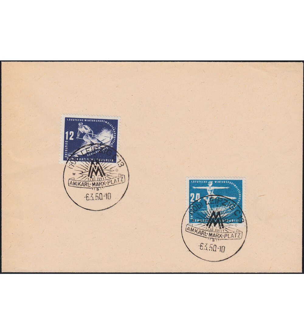 DDR Wintersport 1950 Nr. 246-247 auf Blankobeleg