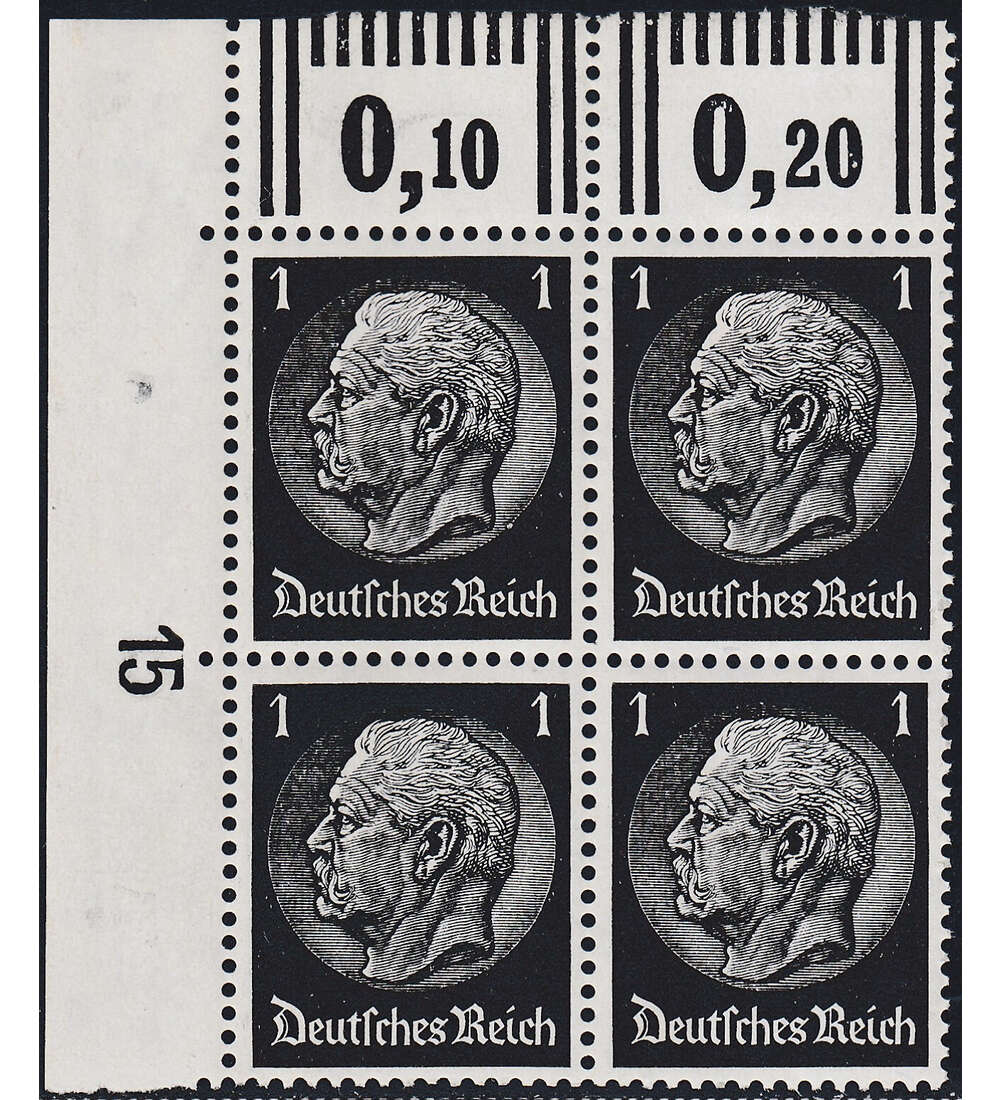 Deutsches Reich - Druckerkennziffer 15 Nr. 512 postfrisch Eckrandviererblock