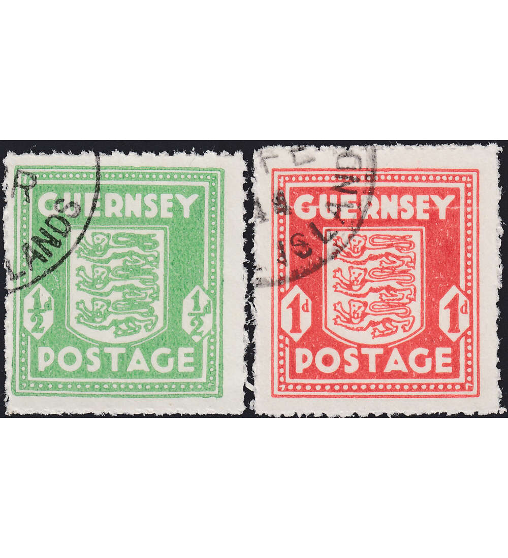 Dt. Besetzung Guernsey Nr. 1-2 gestempelt