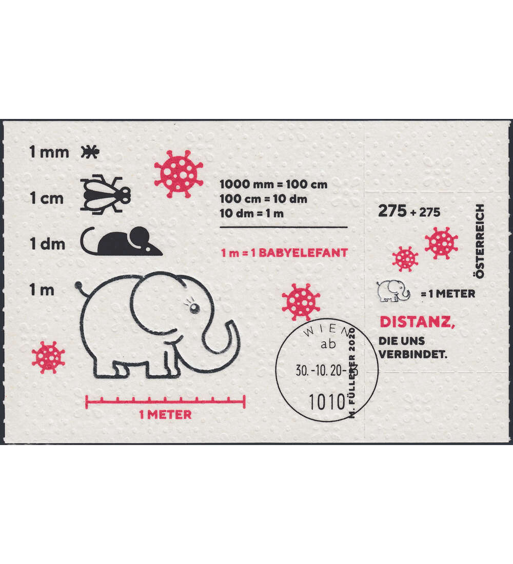 sterreich Block 119 gestemp. Covid-19-Pandemie auf Toilettenpapier