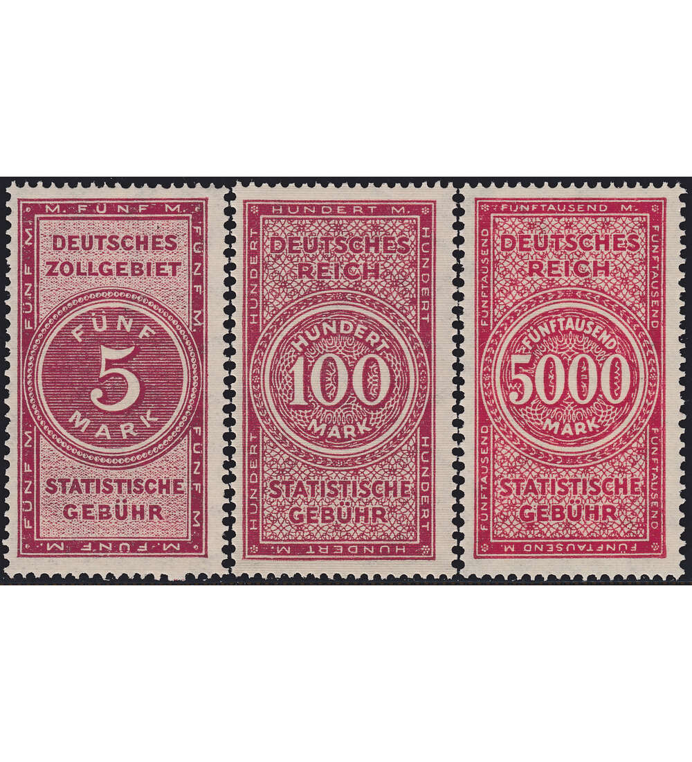 Deutsches Reich Zollmarken 3 postfrische Ausgaben