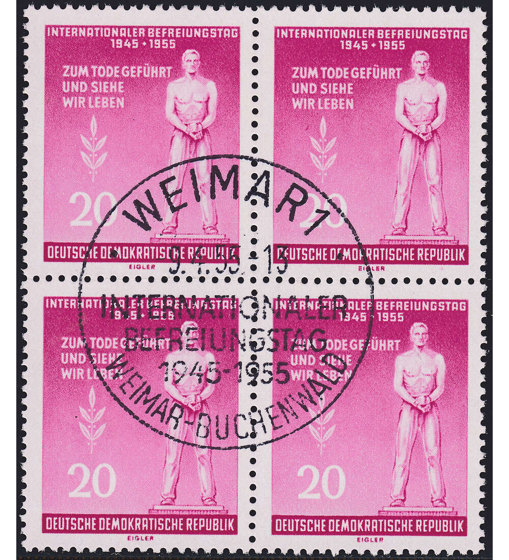 DDR Nr. 460 Y II gestempelter Viererblock