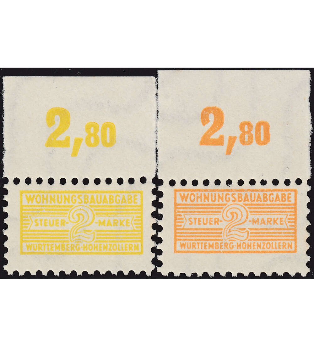 Wohnungsbau - Ausgabe Nr. 3 a + 3 c postfrisch ** vom Oberrand