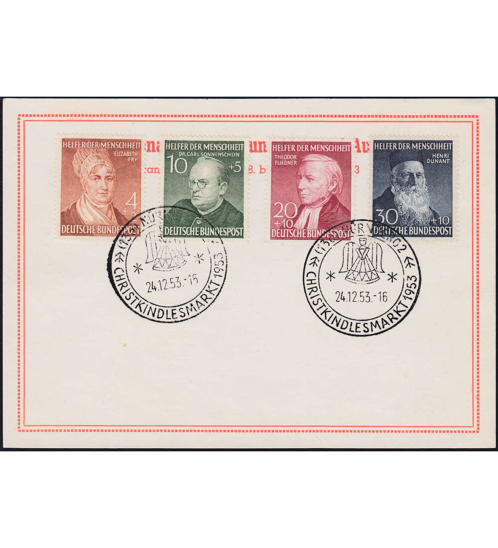 BRD - Sonderbeleg Wohlfahrt 1952 mit Sonderst. Christkindlesmarkt N�rnberg
