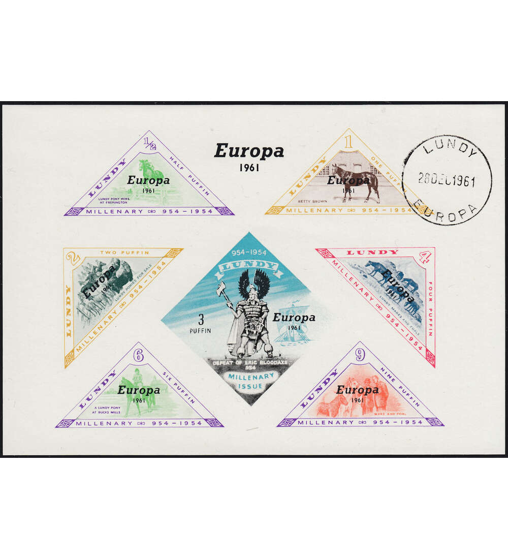 Lundy - Block Europa 1961 gestempelt
