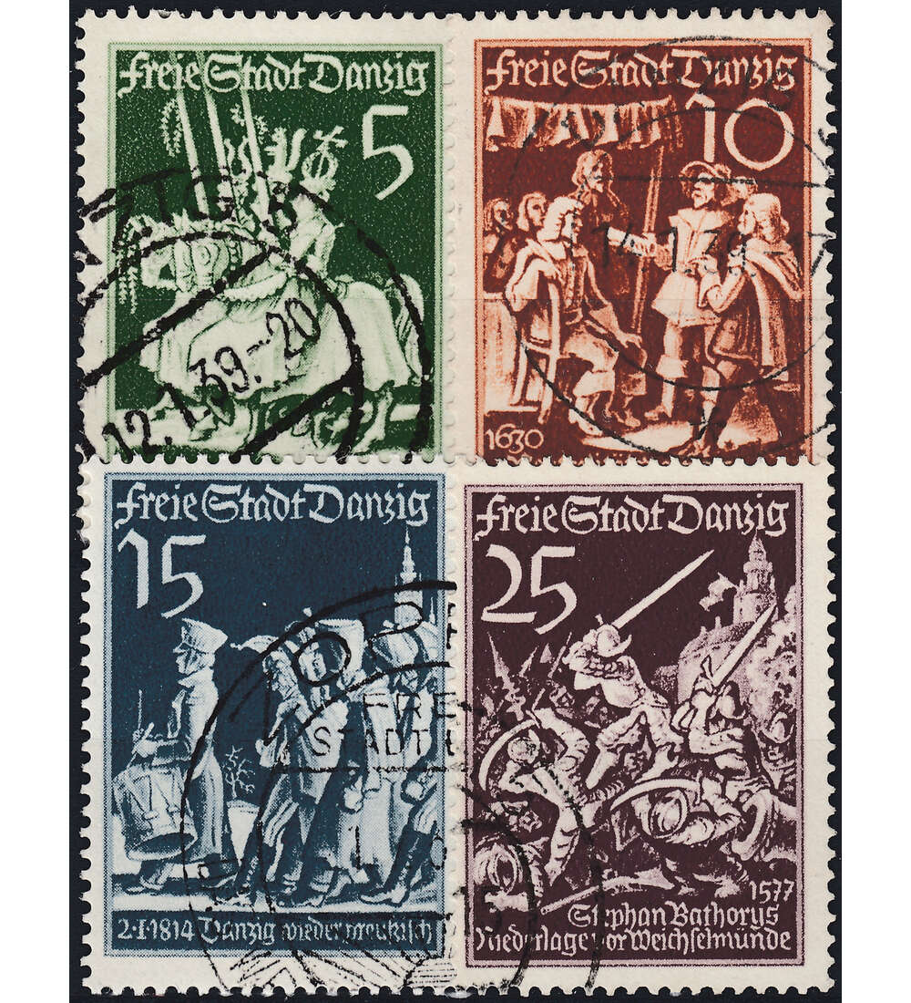 Deutschland bis 1949 mit Danzig Nr. 302-305 gestempelt