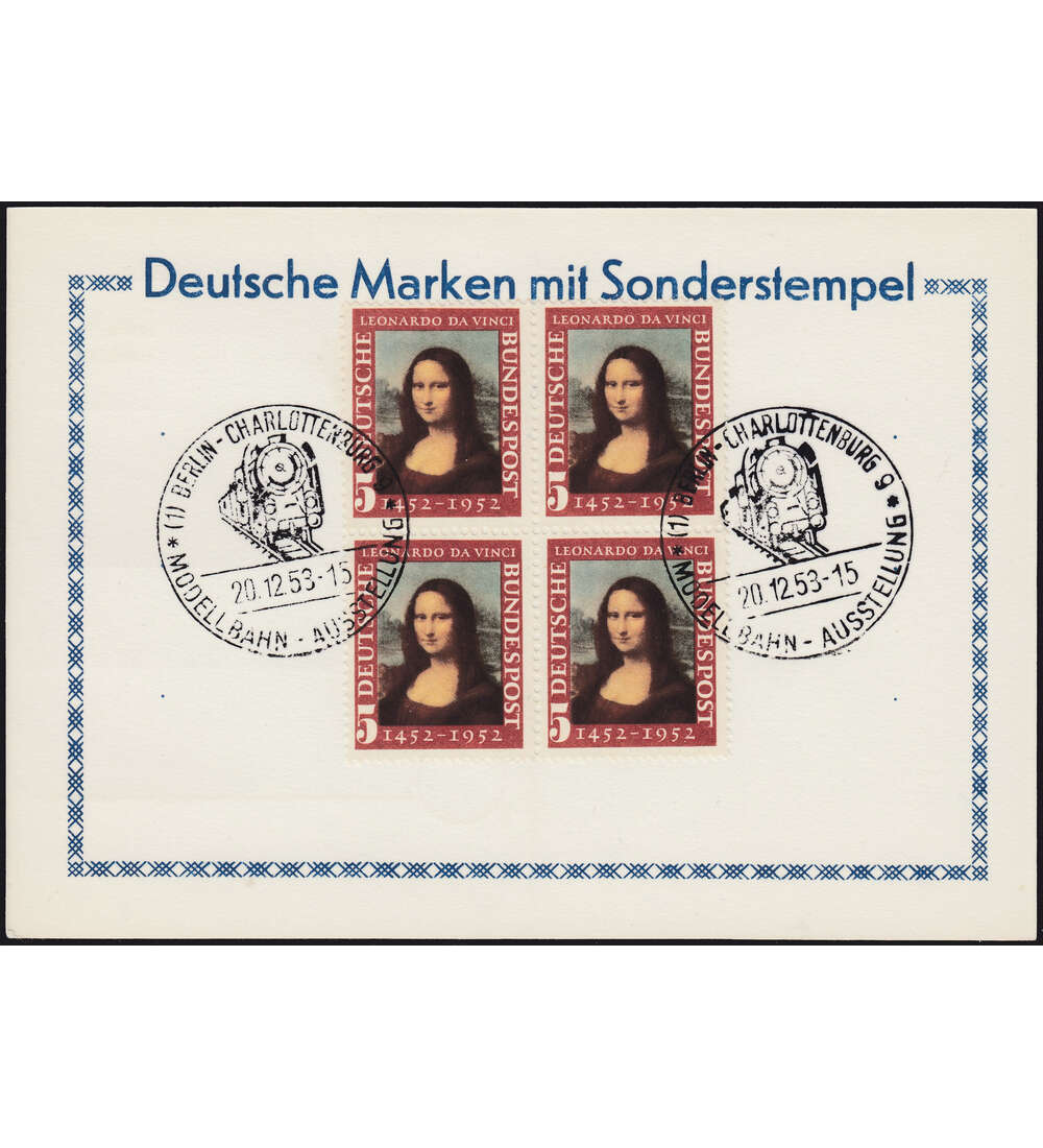 BRD - Sonderkarte Mona Lisa Nr. 148 im 4er-Block