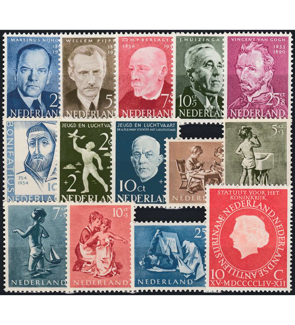 Niederlande 1954 postfrisch Nr. 636-654 ohne Nr. 641-642 und 646-648