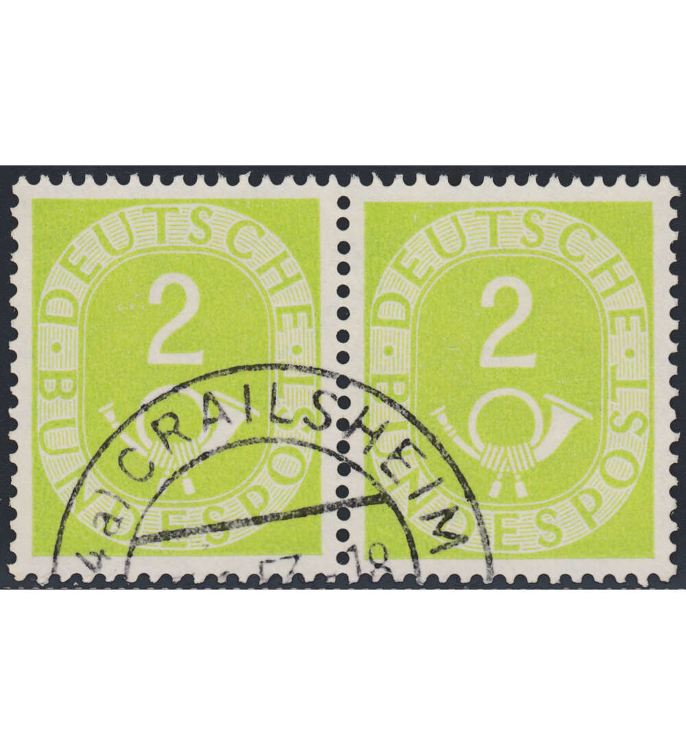 BRD Bund Nr. 123 waagerechts Paar mit Rundstempel