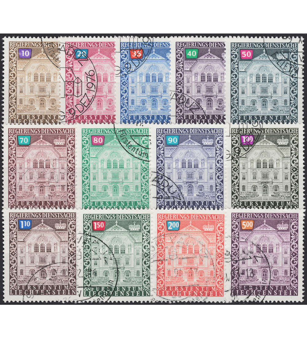Liechtenstein Dienst Nr. 57 - 68 + 69 gestempelt