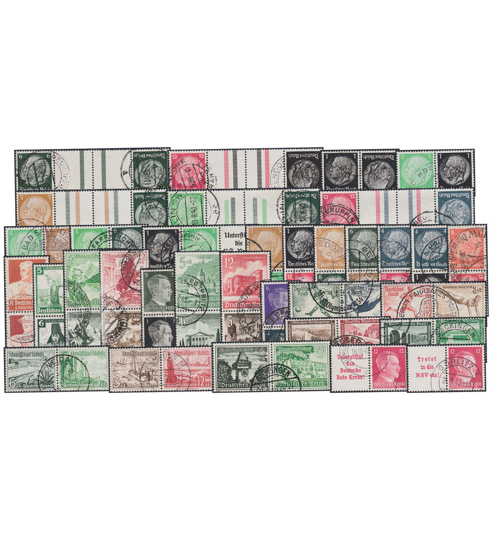 Deutsches Reich - Zusammendrucke 34 verschiedene gestempelt