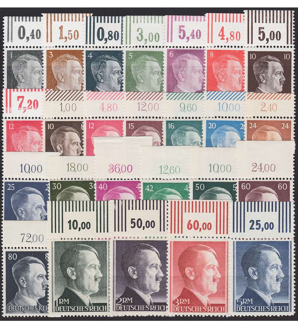 Dt. Reich Nr. 781 - 802 und 826 - 827 postfrisch vom Oberrand