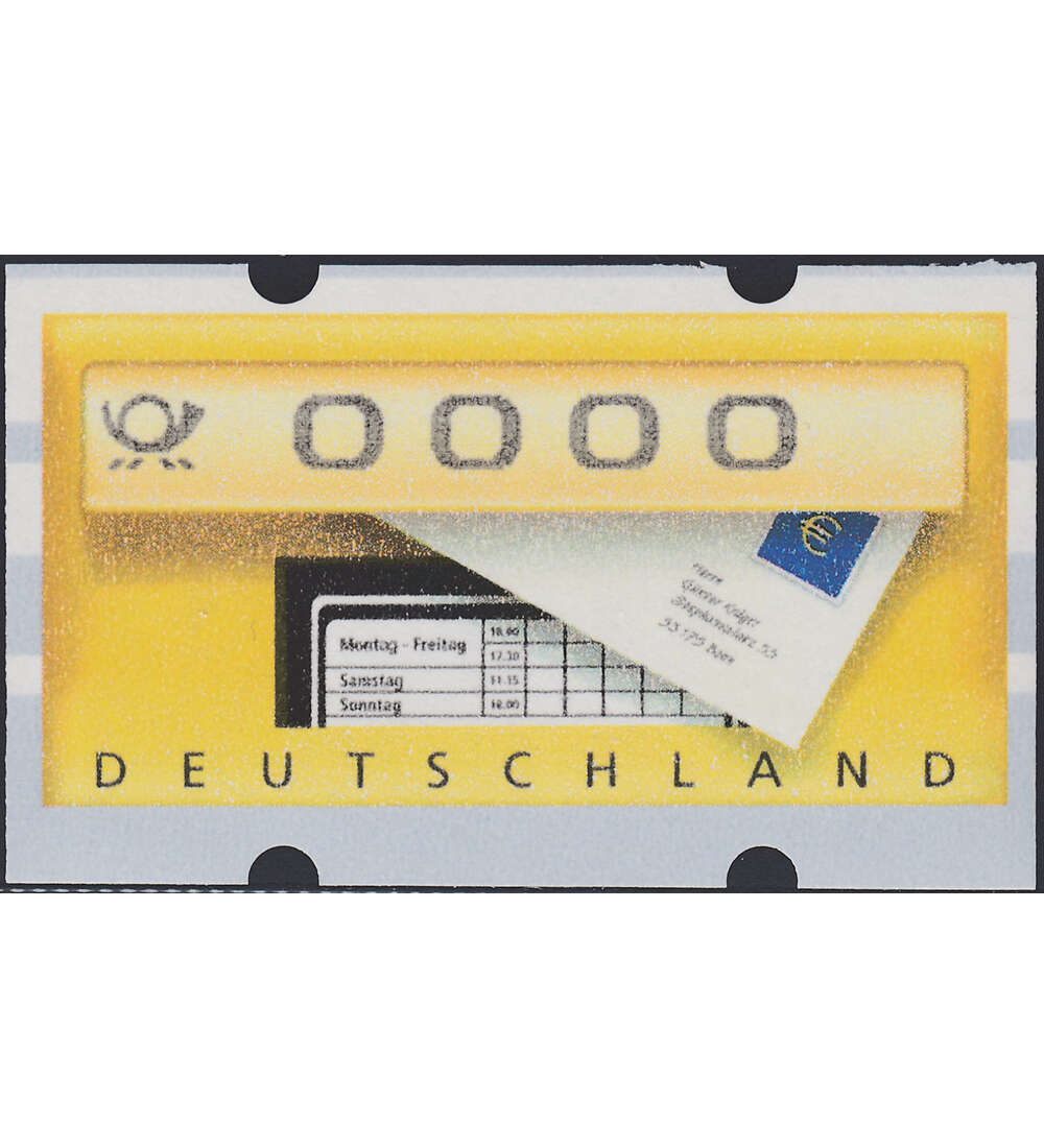 BRD Bund ATM Nr. 5 postfrisch ** Nulldruck mit Nr. vom Rollenanfang