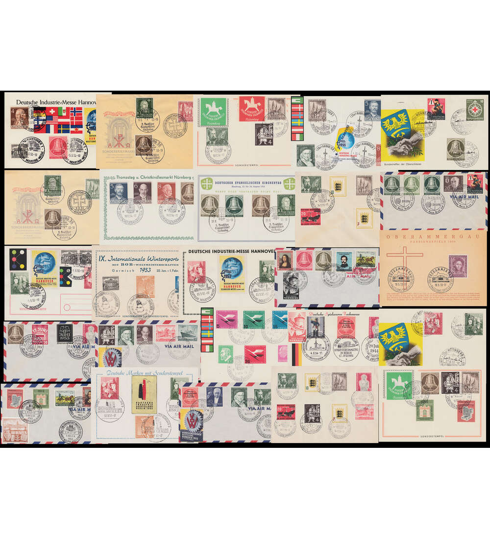 BRD/Berlin 50er-Jahre Sonder-Belege Zusammenstellung von 25 ver.