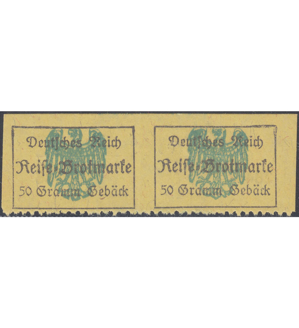 Reichs - Brotmarke senkrecht ungezhntes Paar
