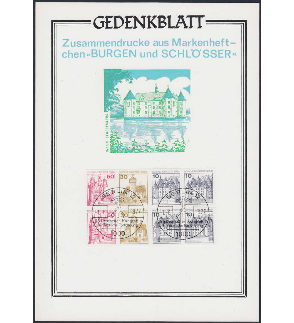 Berlin Burgen und Schl�sser Gedenkblatt mit H-Blatt 18