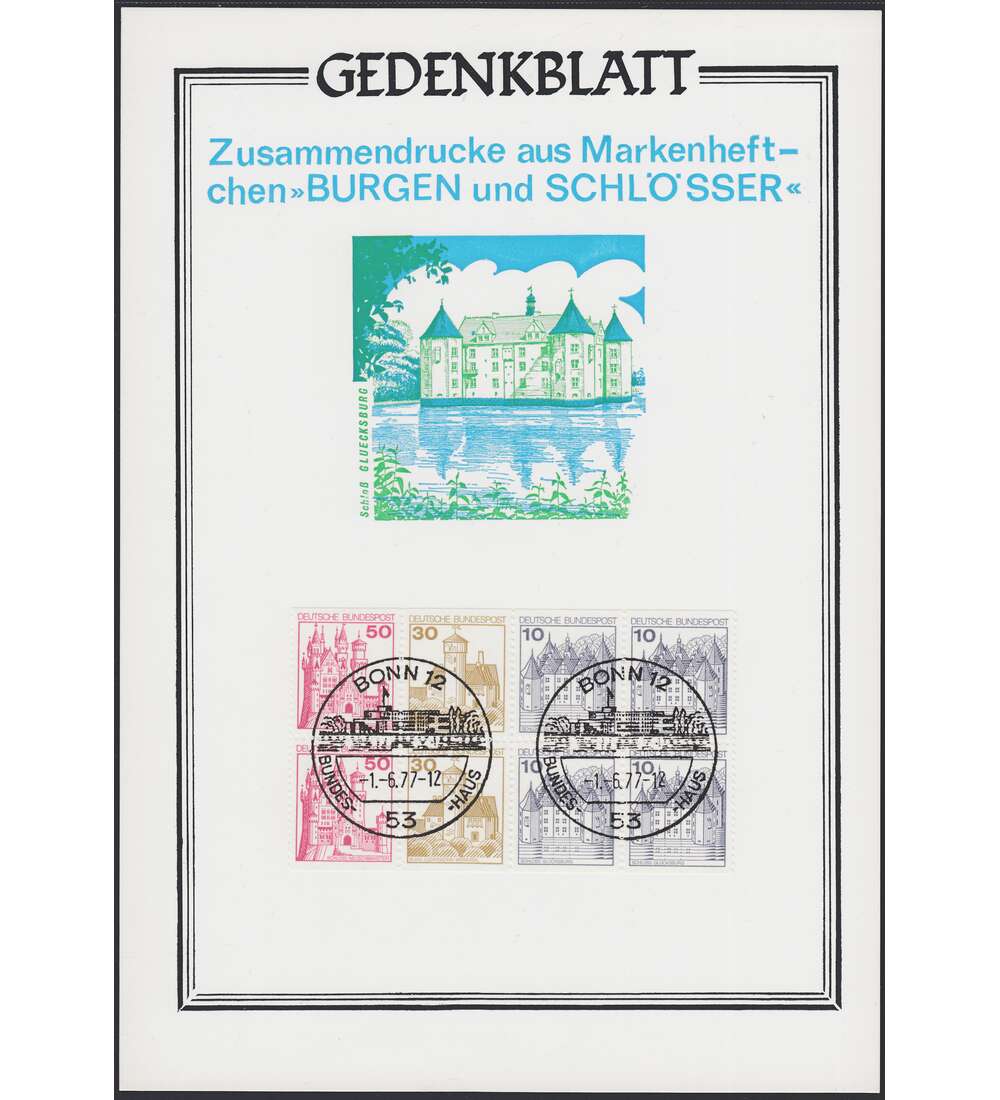 BRD Burgen und Schlsser Gedenkblatt mit H-Blatt 26