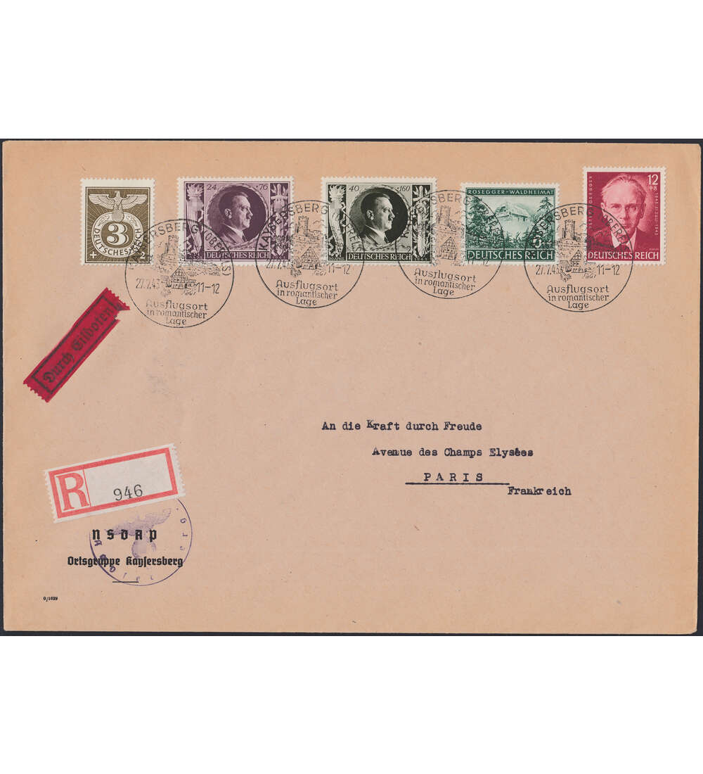 Deutsches Reich Nr. 850-853 auf Eilboten-Brief