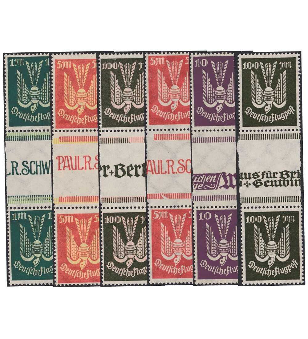 Deutsche Reich postfrisch ** mit 6 interessanten Zwischenstegen