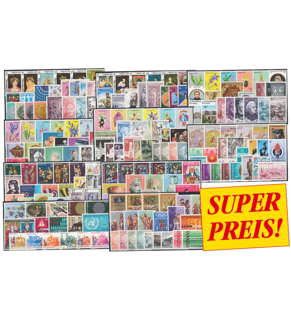 Luxemburg Komplettausgaben von 1970 bis 1979 postfrisch **