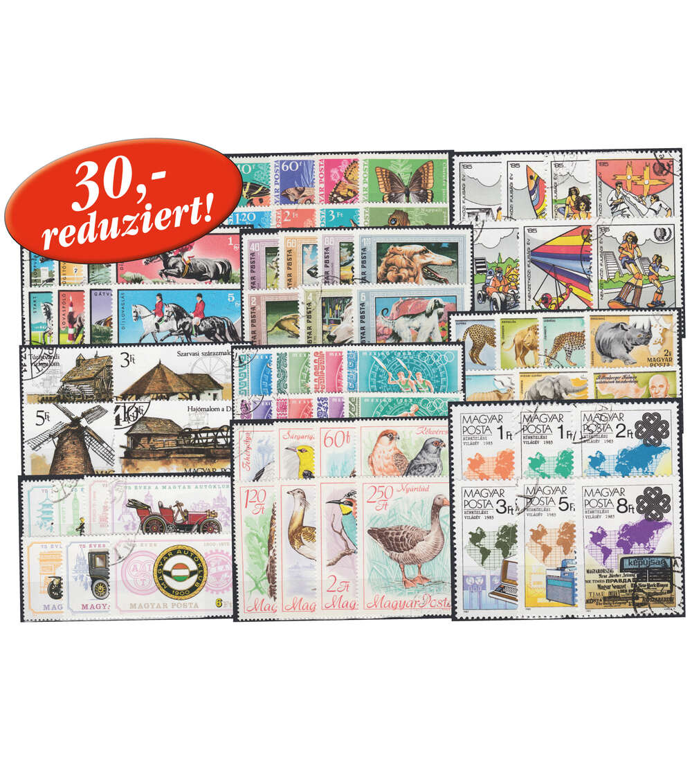 Ungarn - Komplettstze etwa 500 Marken gestempelt