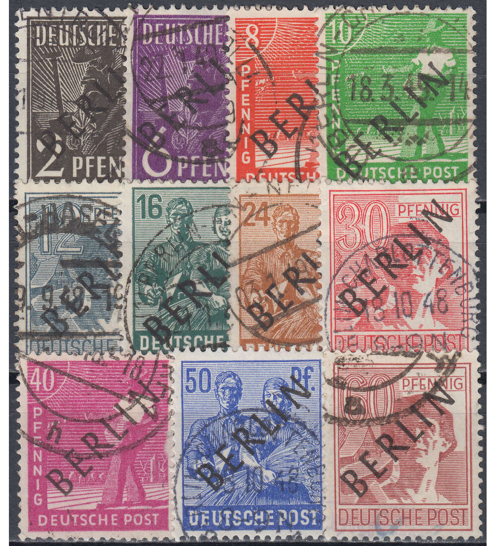 Berlin Schwarzaufdrucke 11 ver. Werte gestempelt