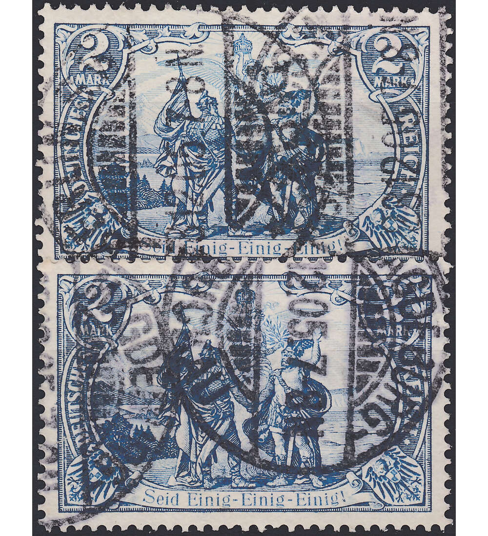 Dt. Reich Nord und Sd Nr. 82 A + B gestempelt 2 Mark-Freimarke Kaiserreich