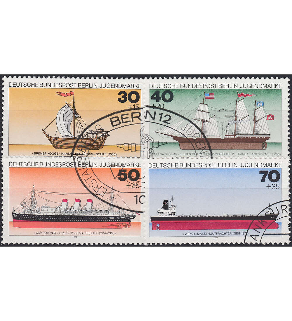 Berlin gestempelt 75 ver. Ausgaben mit Nr. 544-547 Deutsche Schiffe 1977