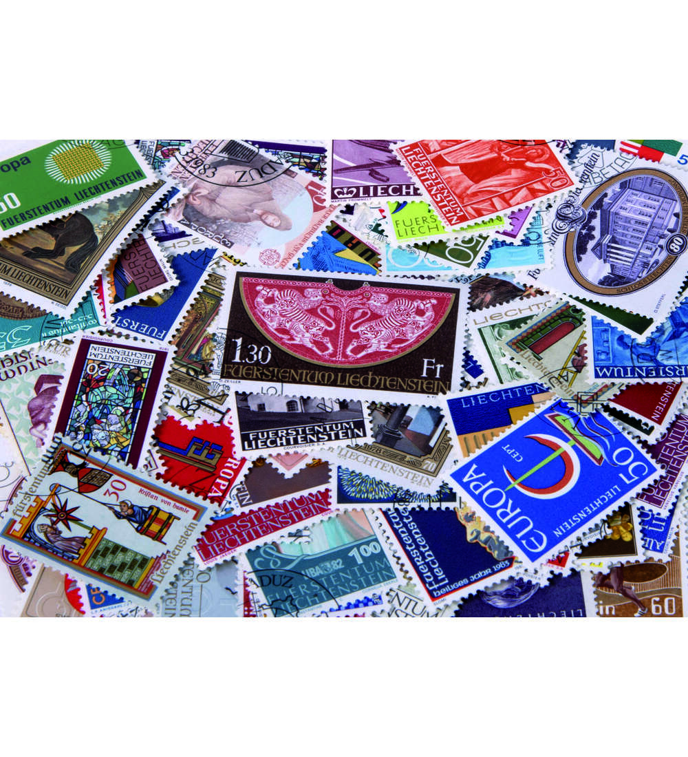 100 verschiedene Liechtenstein gestempelt