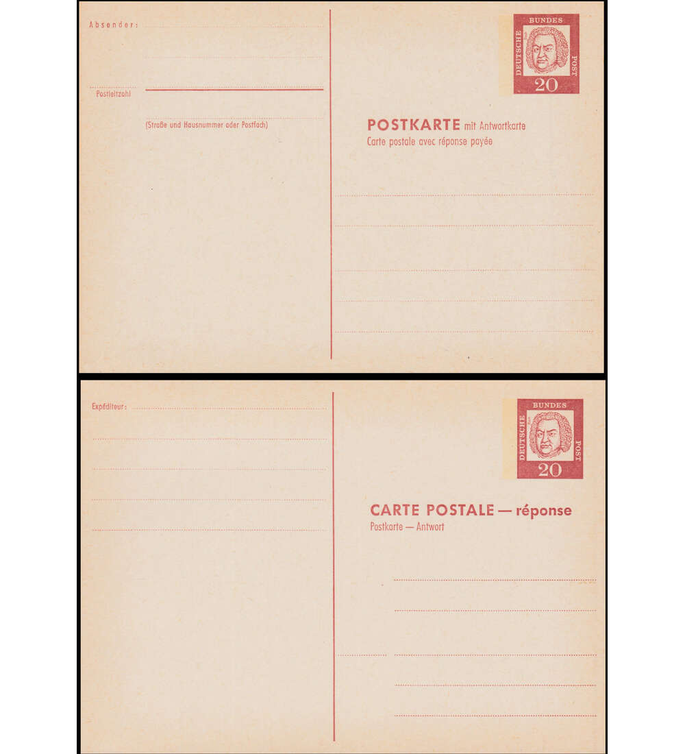 BRD Postkarten-Set Nr. P 78 ungebraucht 20 Pfg. Bedeutende Deutsche