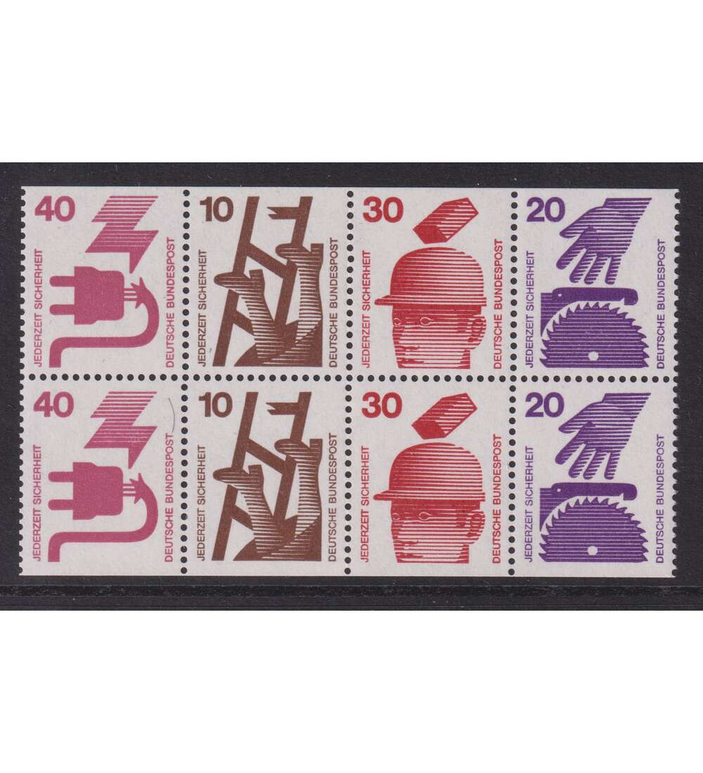 BRD - H-Blatt 25 postfrisch Unfallverhtung teilgezhnt