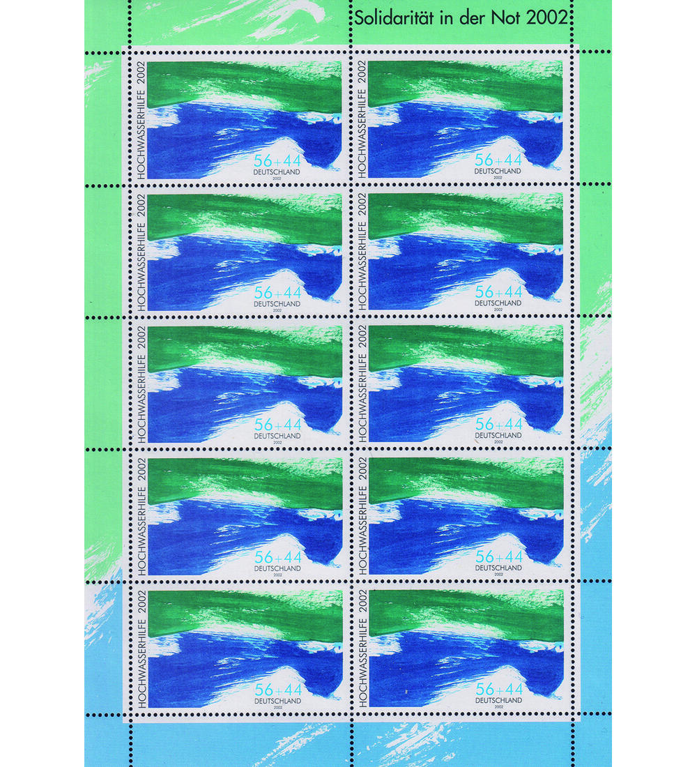 BRD Nr. 2278 C II postfrisch 10er - Kleinbogen Hochwassergesch�digte 2002