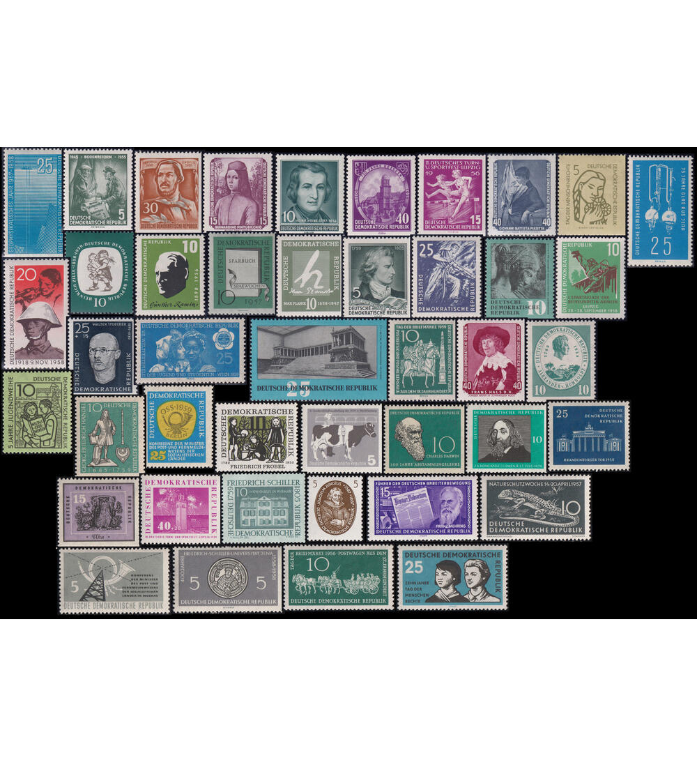 DDR Sperrwerte 50er-Jahre �ber 40 ver. postfrische Werte