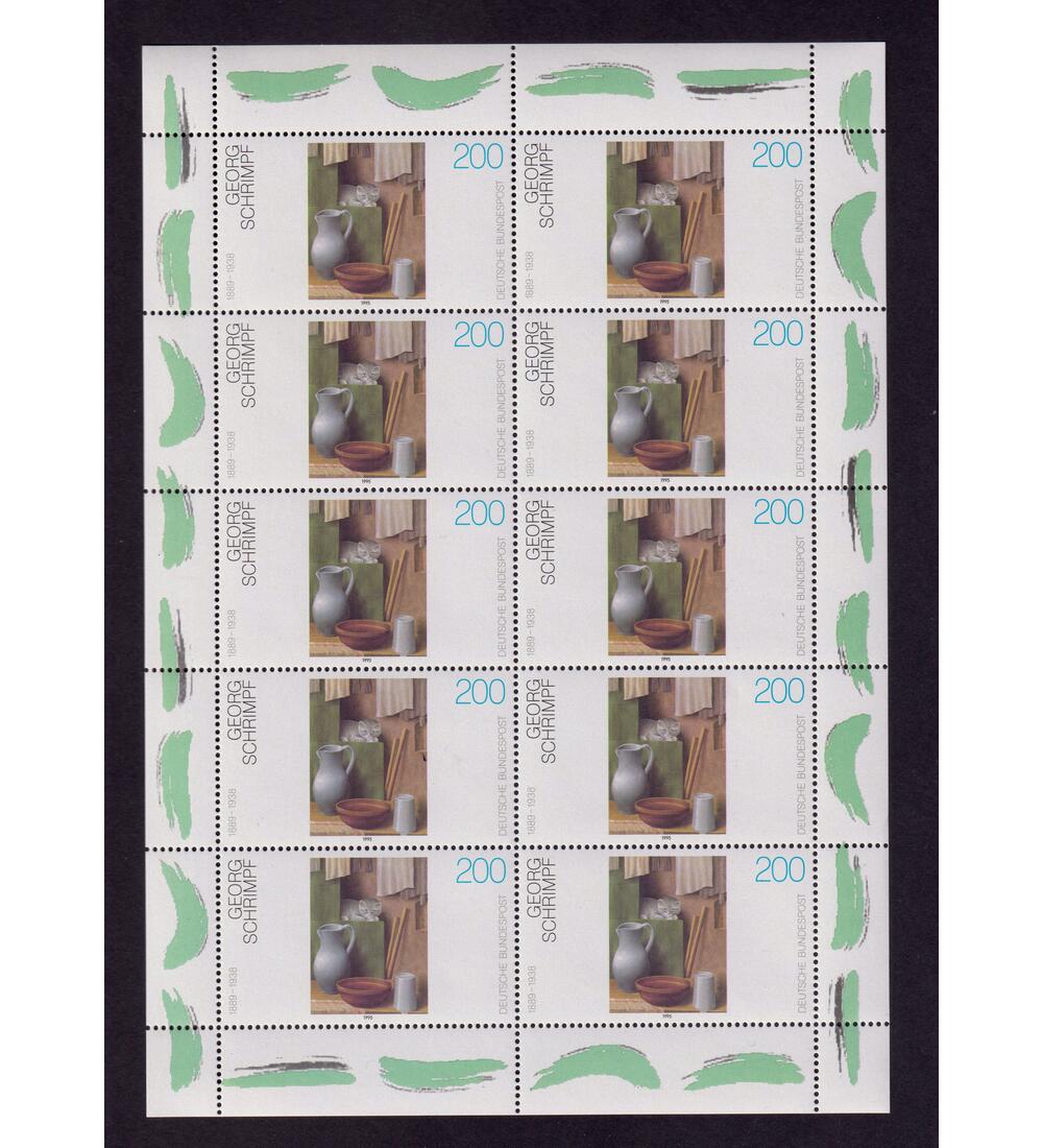 BRD Plattenfehler-Kleinbogen Nr. 1775 I postfrisch Deutsche Malerei 1995