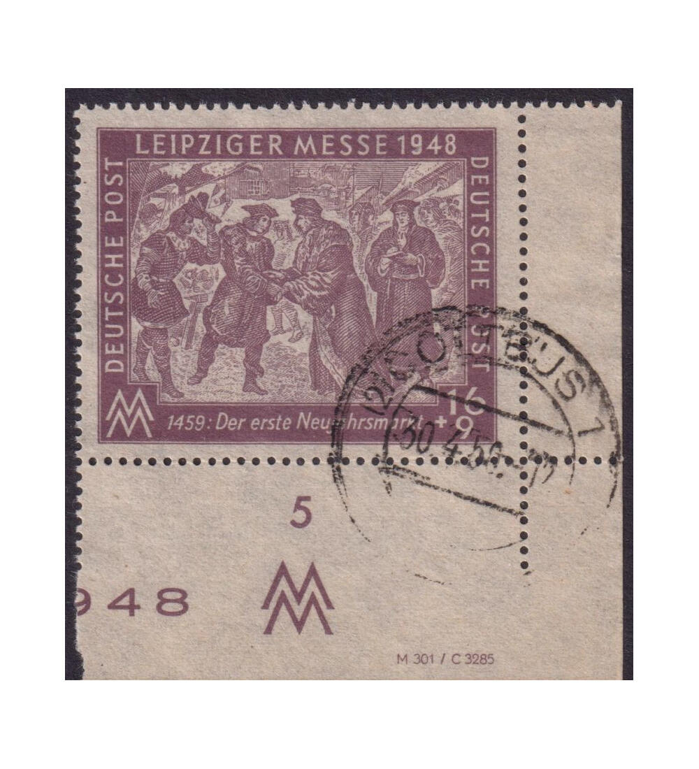 SBZ Leipziger Messe 1948 Nr. 198 DV gestempelt aus der Ecke unten rechts