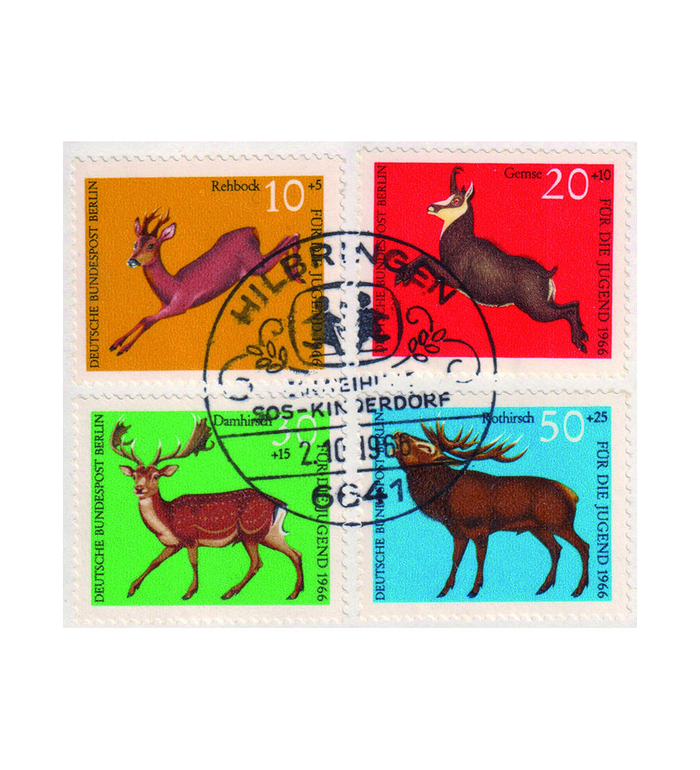 Berlin gestempelt 100 ver. Werte mit Nr. 291-294 Briefabschnitt Hochwild 1966