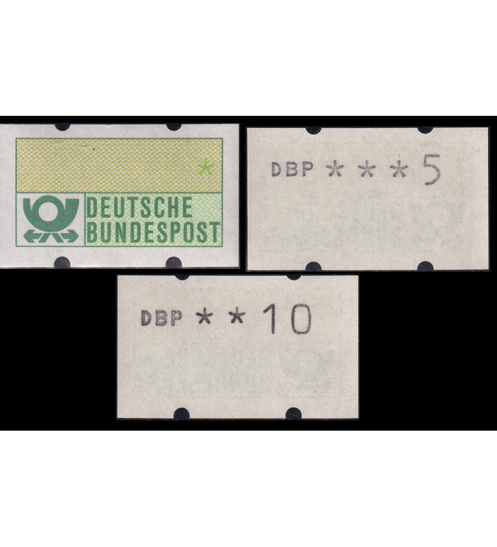 BRD - Automatenmarken 5 Pfennig und 10 Pfennig als Gummidruck