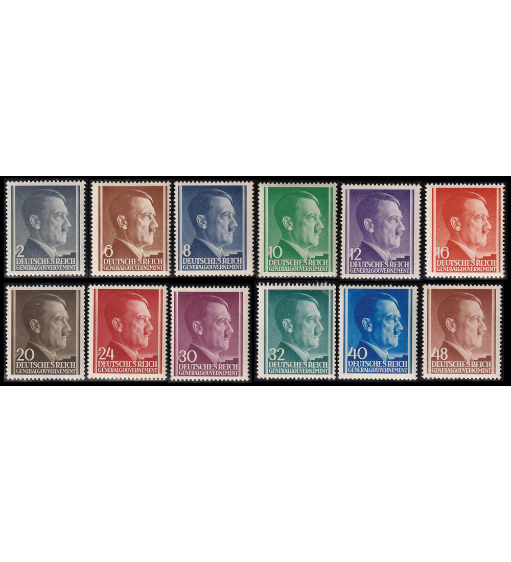 Generalgouvernement Nr. 71-82  2 Pfg. - 48 Pfg. postfrisch Hitler 1941