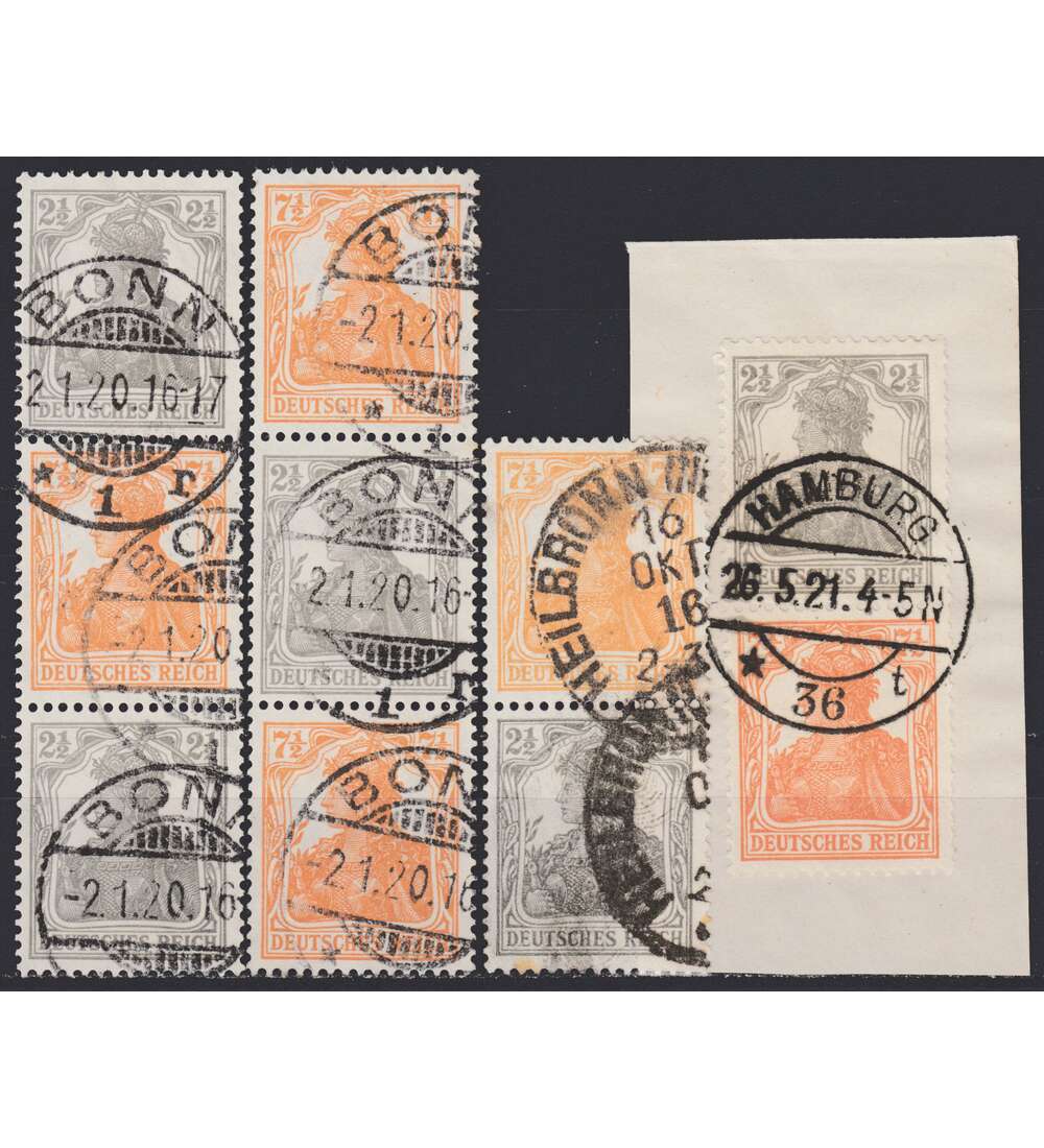 Deutsches Reich Zusammendrucke S11-S14 gestempelt