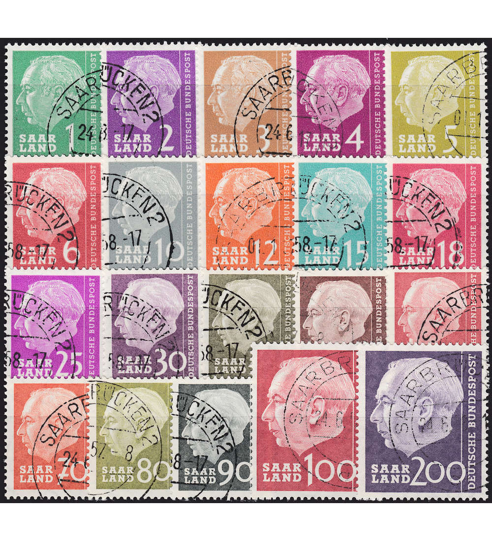 Saar Nr. 380-399 gestempelt Heuss ohne Whrungsangabe
