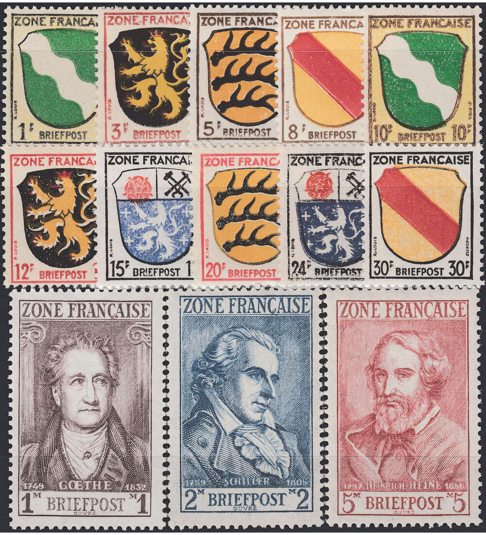 Franzsische Zone Nr. 1-13 postfrisch ** Allgemeine Ausgabe