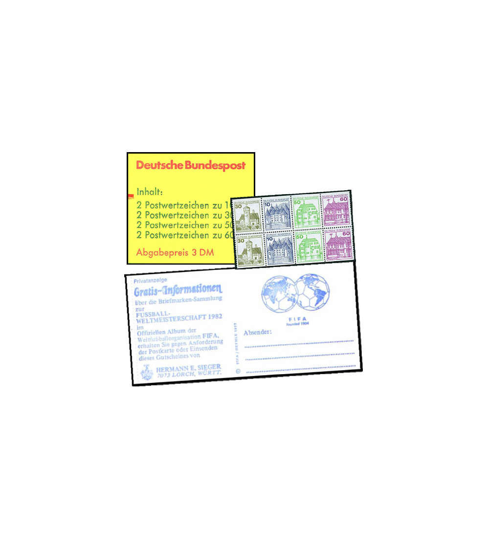 BRD Bund  Markenheft Nr. 23d postfrisch mit Zhlbalken