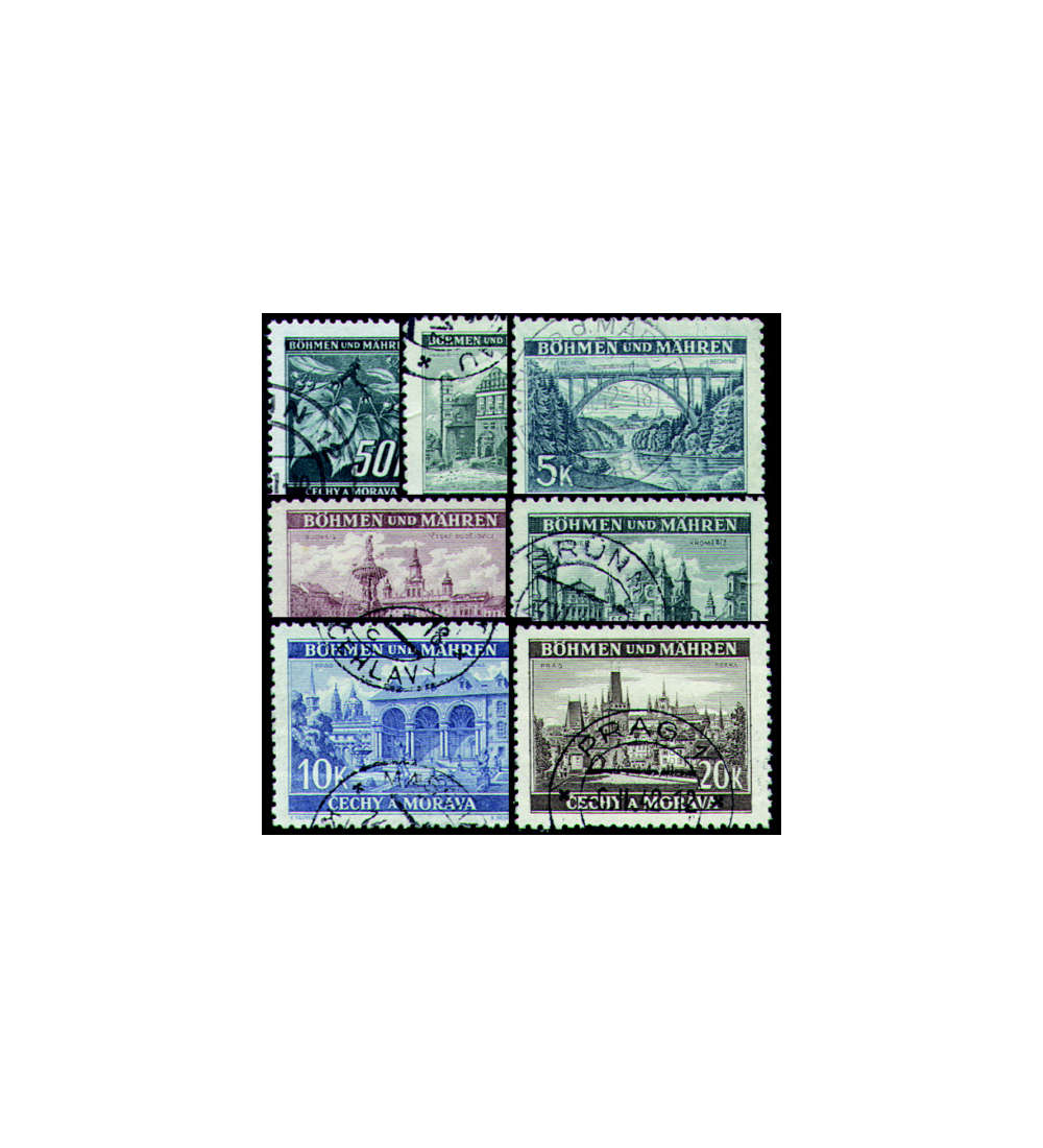 Bhmen und Mhren mit Nr. 55-61 gestempelt