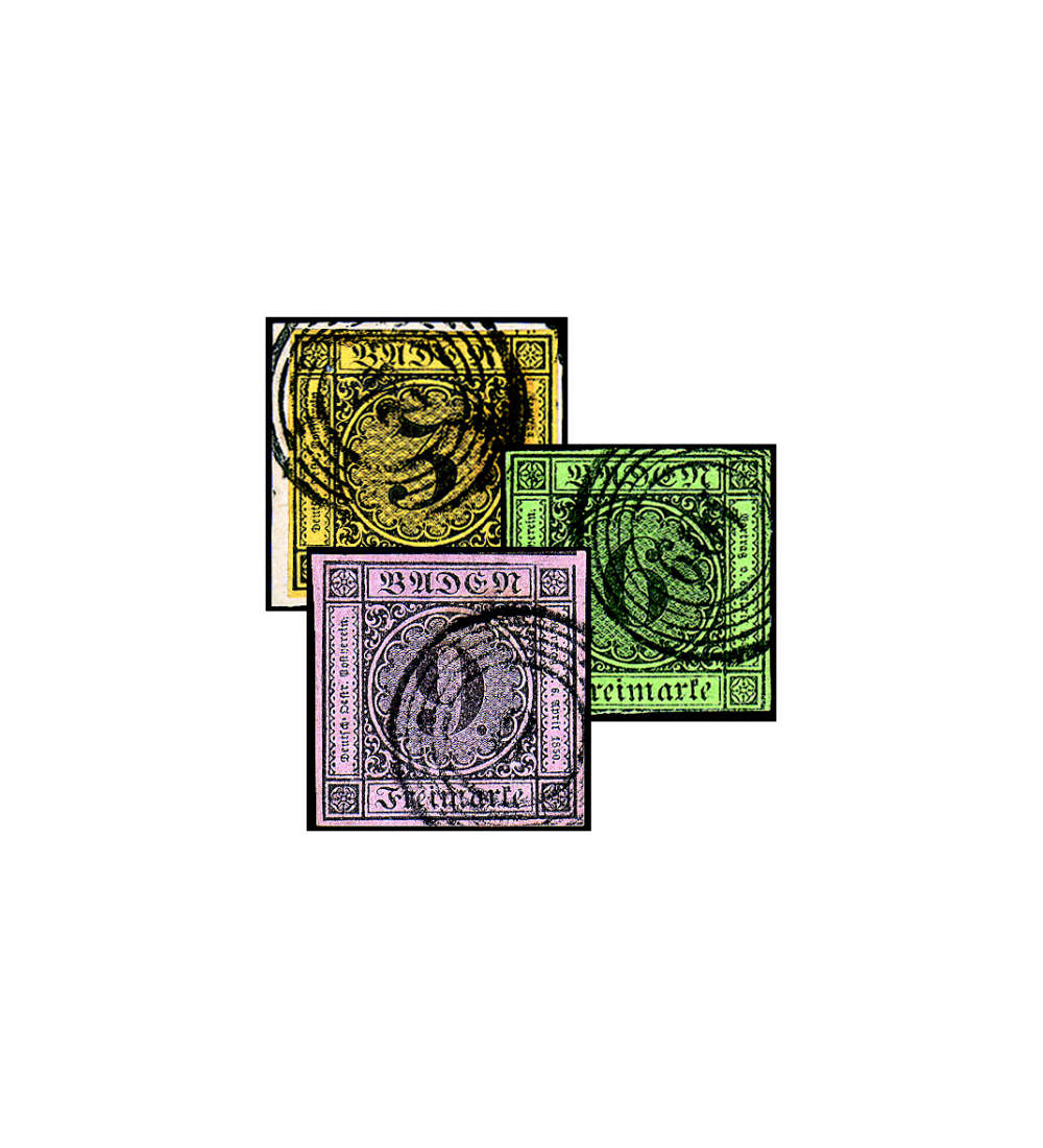 Baden Nr. 2-4 gestempelt geprft und signiert