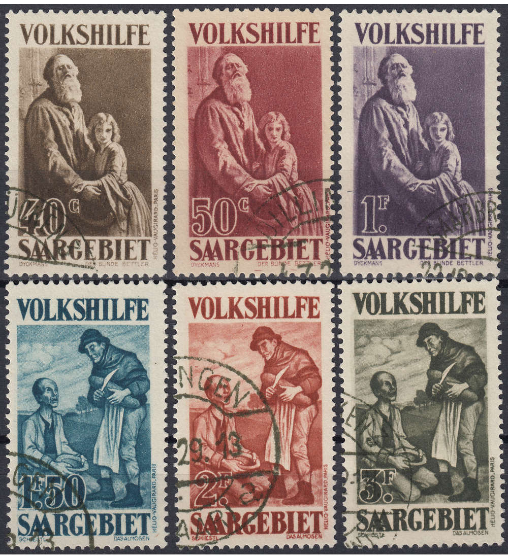 Saar Nr. 128-133 mit Geflligkeitsstempel