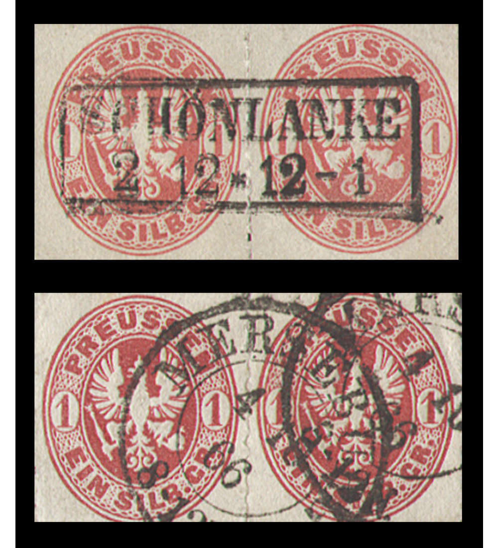 Preuen Nr. 16a+b gestempelt als Paar